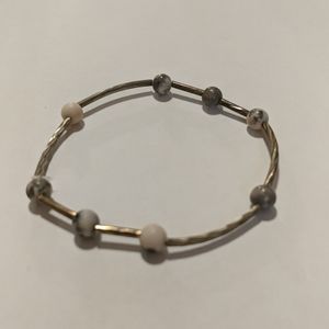 Gray, white and silver bracelet